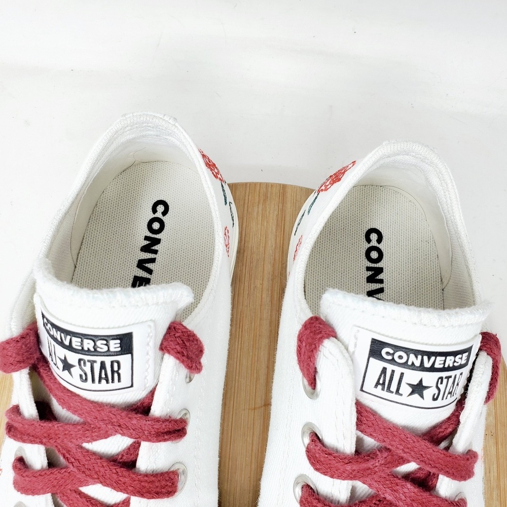 Converse All Star Lift Platform Shoes Womens 8 White Summer Embroidered Sneaker - Picture 5 of 13